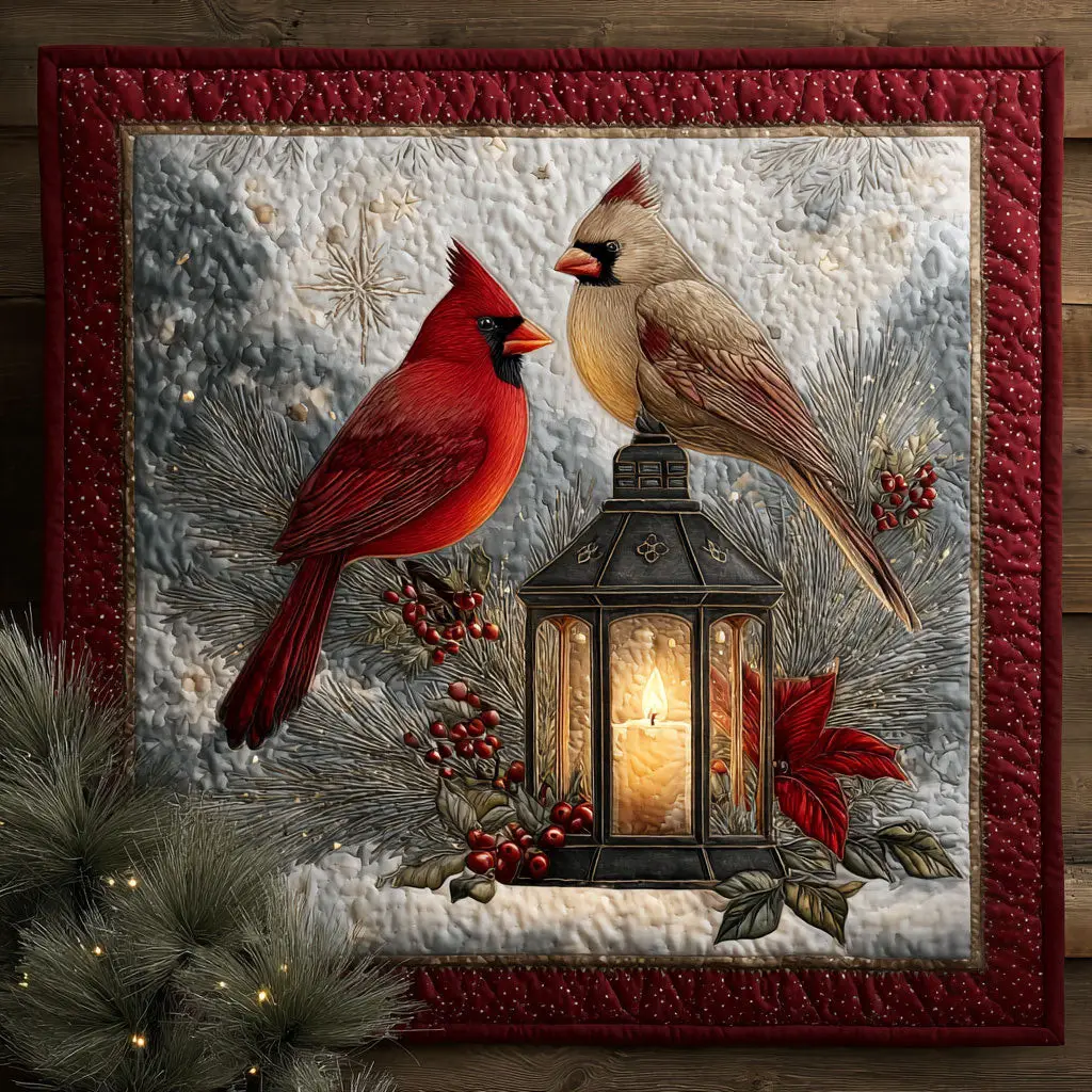 Cozy Love Cardinal Quilt Thoughtful Holiday Gift Featuring Quilt Blanket