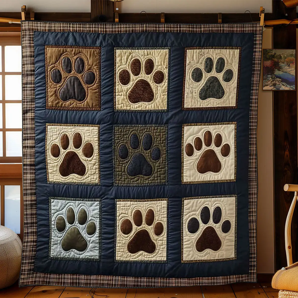 Cozy Paw Dog Quilt Cozy Quilt Blanket for Winter Relaxation
