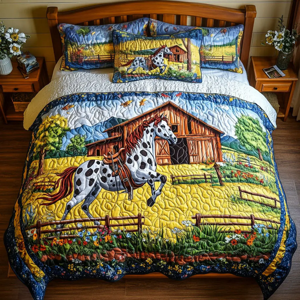Cozy Radiance Quilted Bedding Set Unique Bed Sheet Set Useful Gifts For Horse Owners Cozy Radiance Quilted Bedding Set Unique Bed Sheet Set Useful Gifts For Horse Owners - Image 1