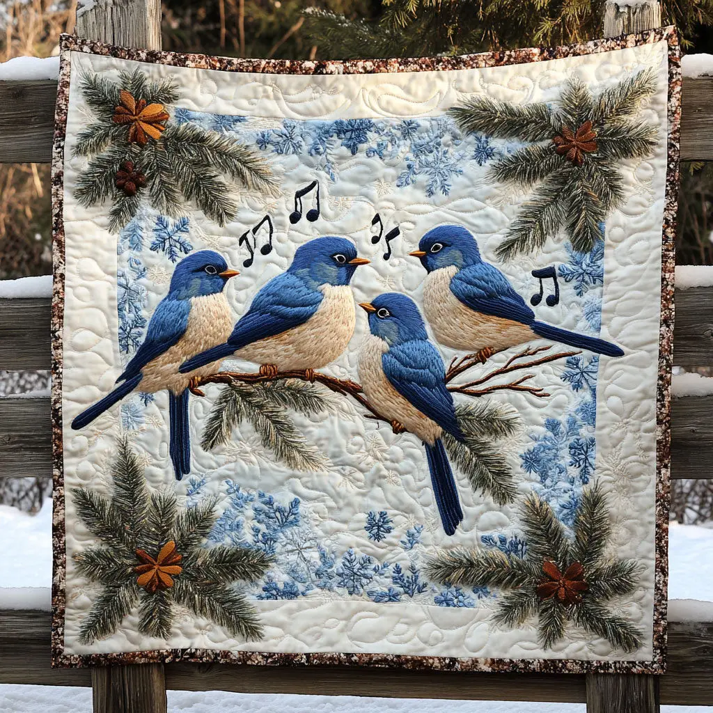 Cozy Song Bluebird Quilt Thoughtful Holiday Gift Featuring Quilt Blanket