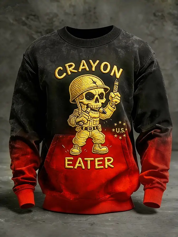 Crayon Eater Marine Skull Sweatshirt Funny USMC Veteran Clothing Gift For Him
