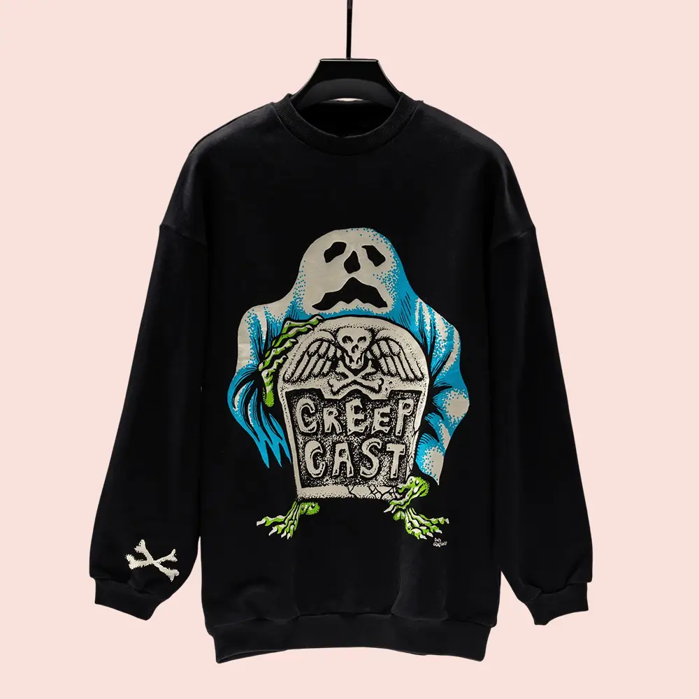 Creepcast Merch CreepCast Tombstone Crewneck Unique Gifts For Friends