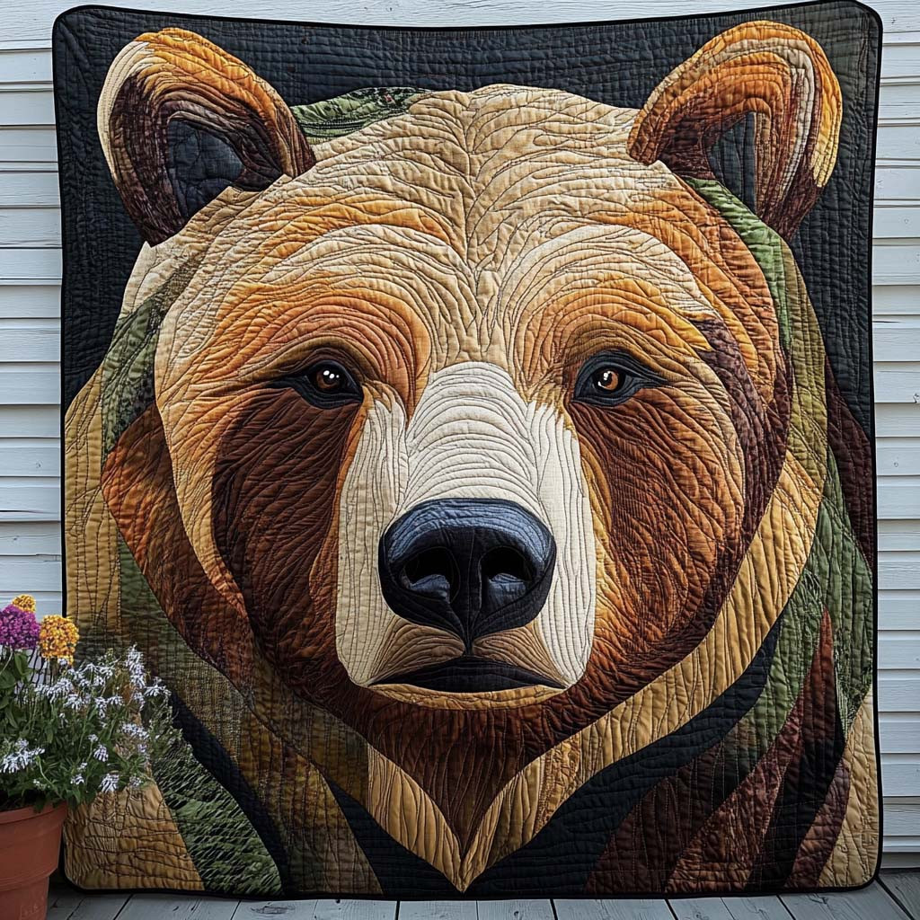 Crimson Wilderness Quilted Blanket Cool Throw Blanket Bear Gifts For Mom