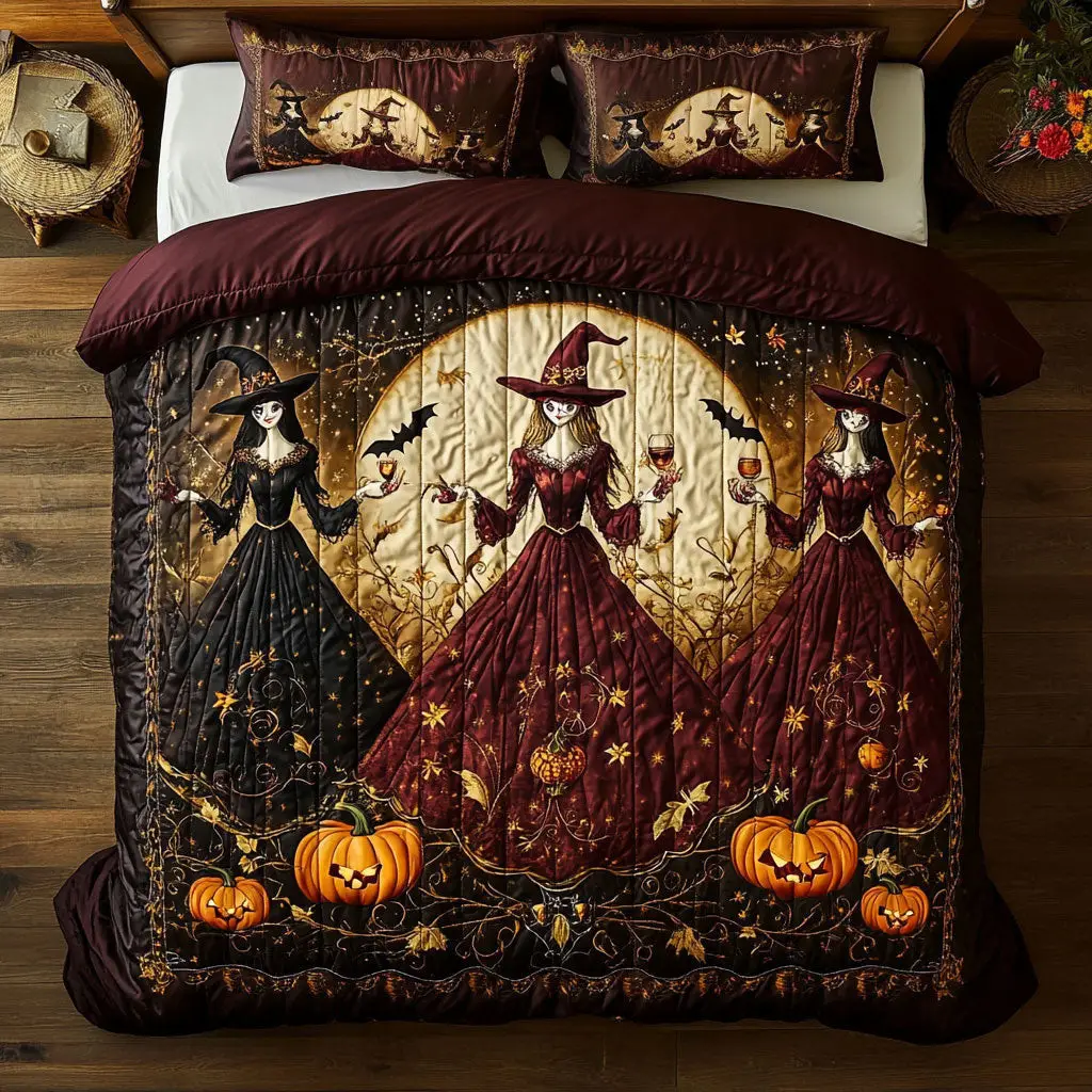 Crimson Witch Quilted Bedding Set Duvet Cover Bedspread Best Gifts Bedroom Decorative