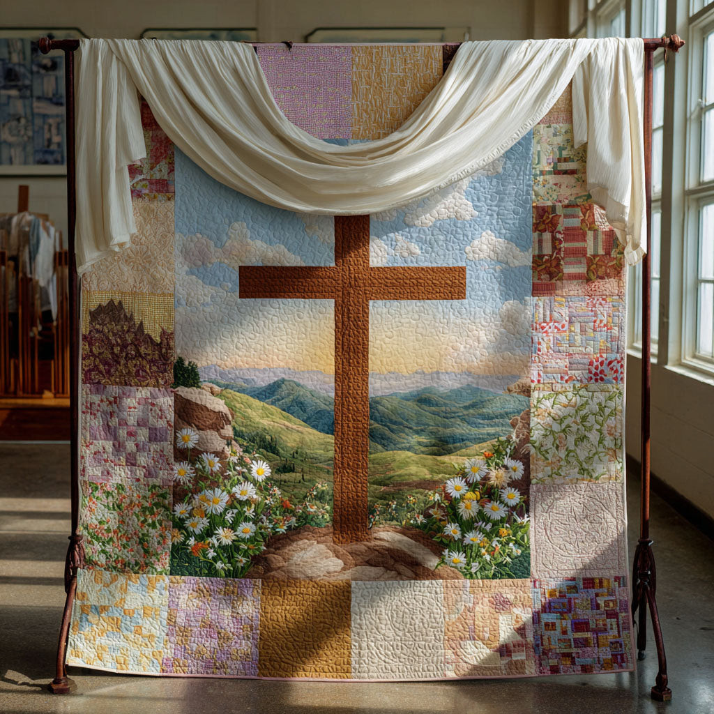 Cross of Freedom Quilted Blanket Winter Decor Blanket African American Gifts For Women
