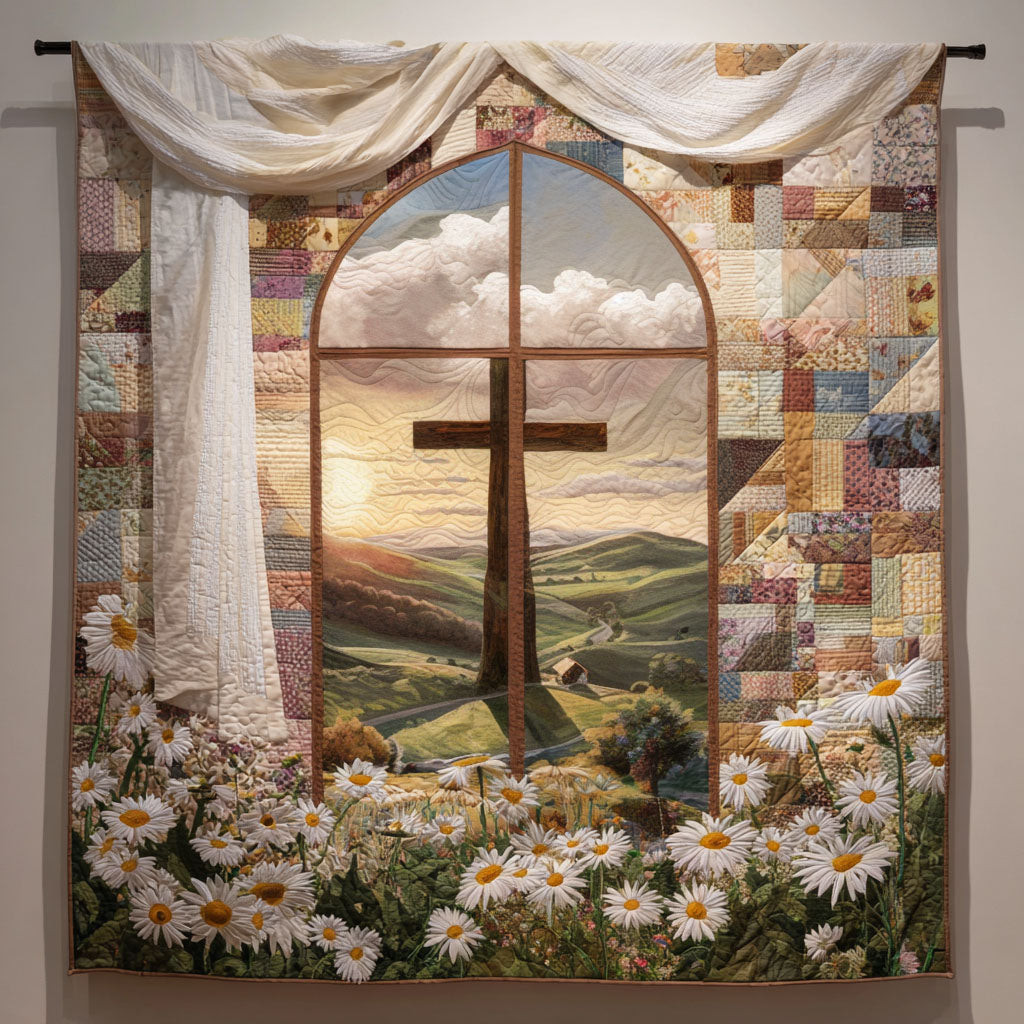 Cross of Truth Quilted Blanket Winter Decor Blanket Religious Gift For Him Cross of Truth Quilted Blanket Winter Decor Blanket Religious Gift For Him - Image 1