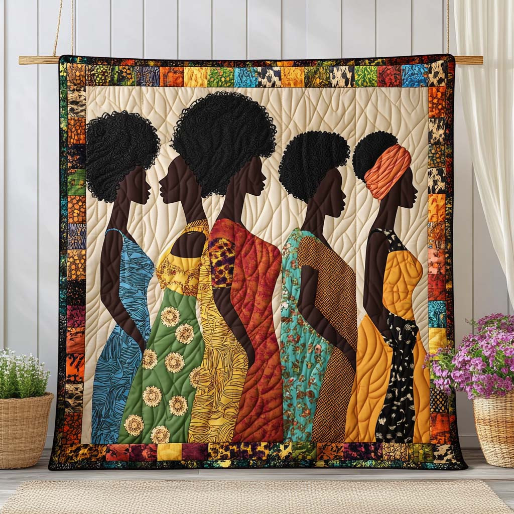 Crowned in Color Quilted Blanket Cute Bedroom Decor African American Gifts For Her
