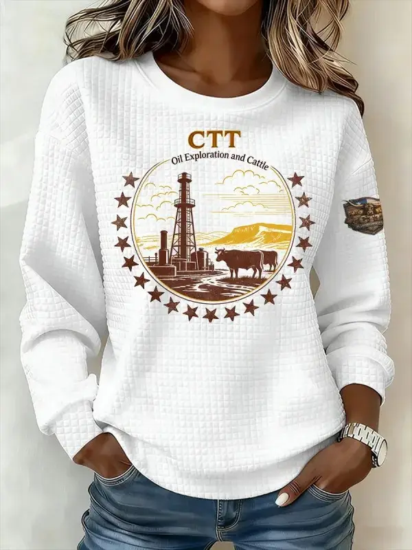 CTT Oil Cattle Company Texas Sweatshirt Women's Landman Merch Best Fan Gifts