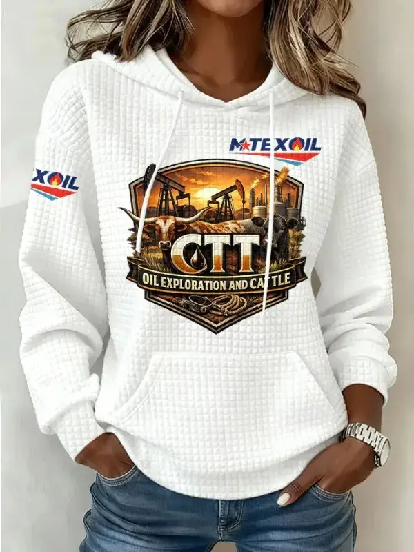 CTT Oil Exploration And Cattle Hoodie Women's Company Texas Merchandise Gifts For Landman Fans