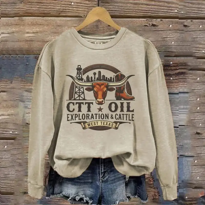 CTT Oil Exploration And Cattle Sweatshirt West Texas Sweatshirt Gifts For Landman Fans