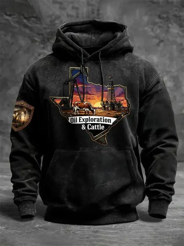 CTT Oil Explorations And Cattle Hoodie Company Texas Apparel Gifts For Landman Fans For Men CTT Oil Explorations And Cattle Hoodie Company Texas Apparel Gifts For Landman Fans For Men - Image 1