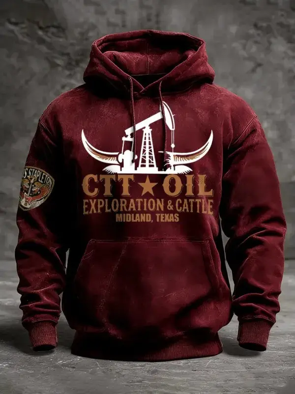 CTT Oil Explorations And Cattle Hoodie Men's Company Texas Hoodie Gifts For Landman Fans
