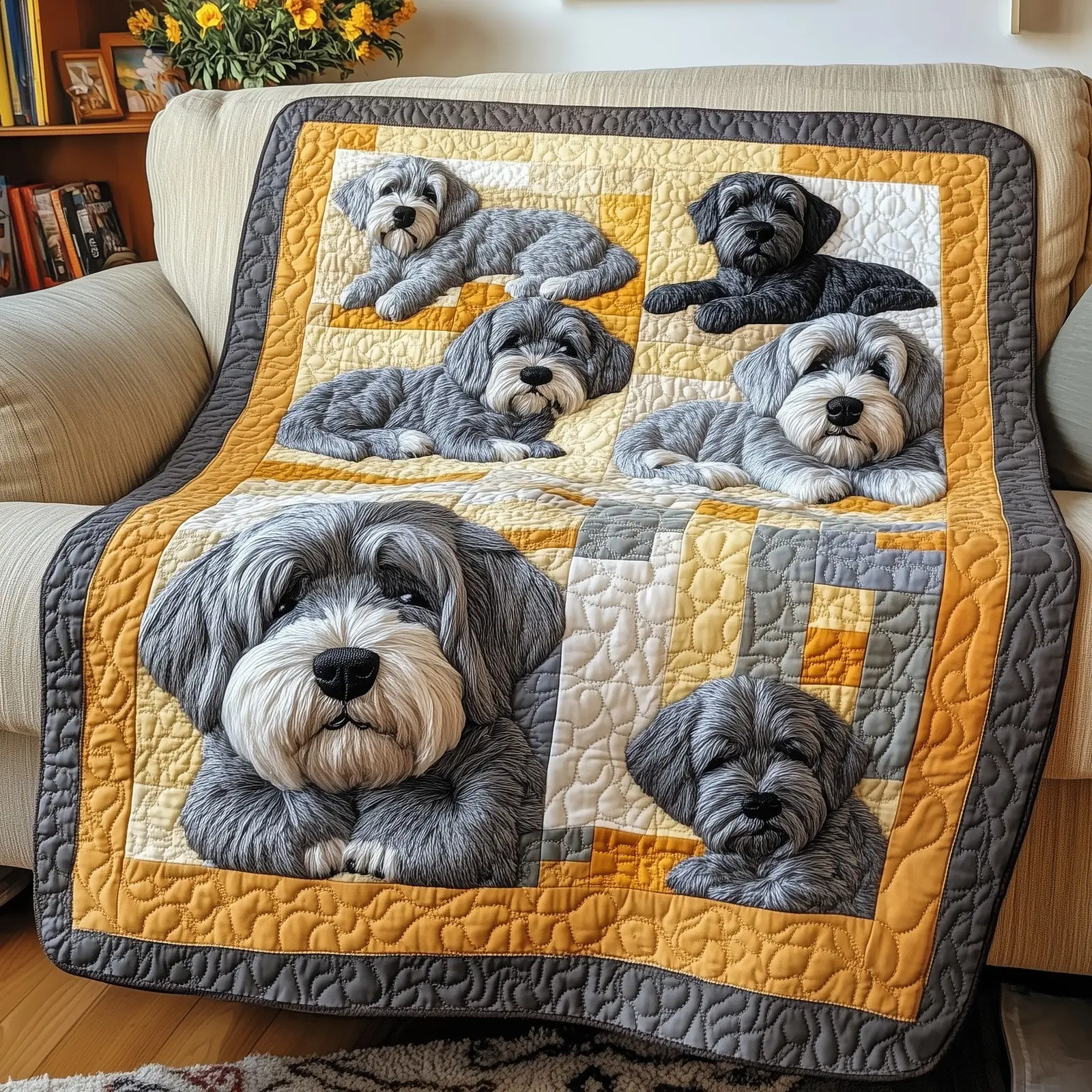 Cuddly Schnauzer Dreams Quilted Blanket Cute And Cozy Throw Schnauzer Lovers Presents Cuddly Schnauzer Dreams Quilted Blanket Cute And Cozy Throw Schnauzer Lovers Presents - Image 1