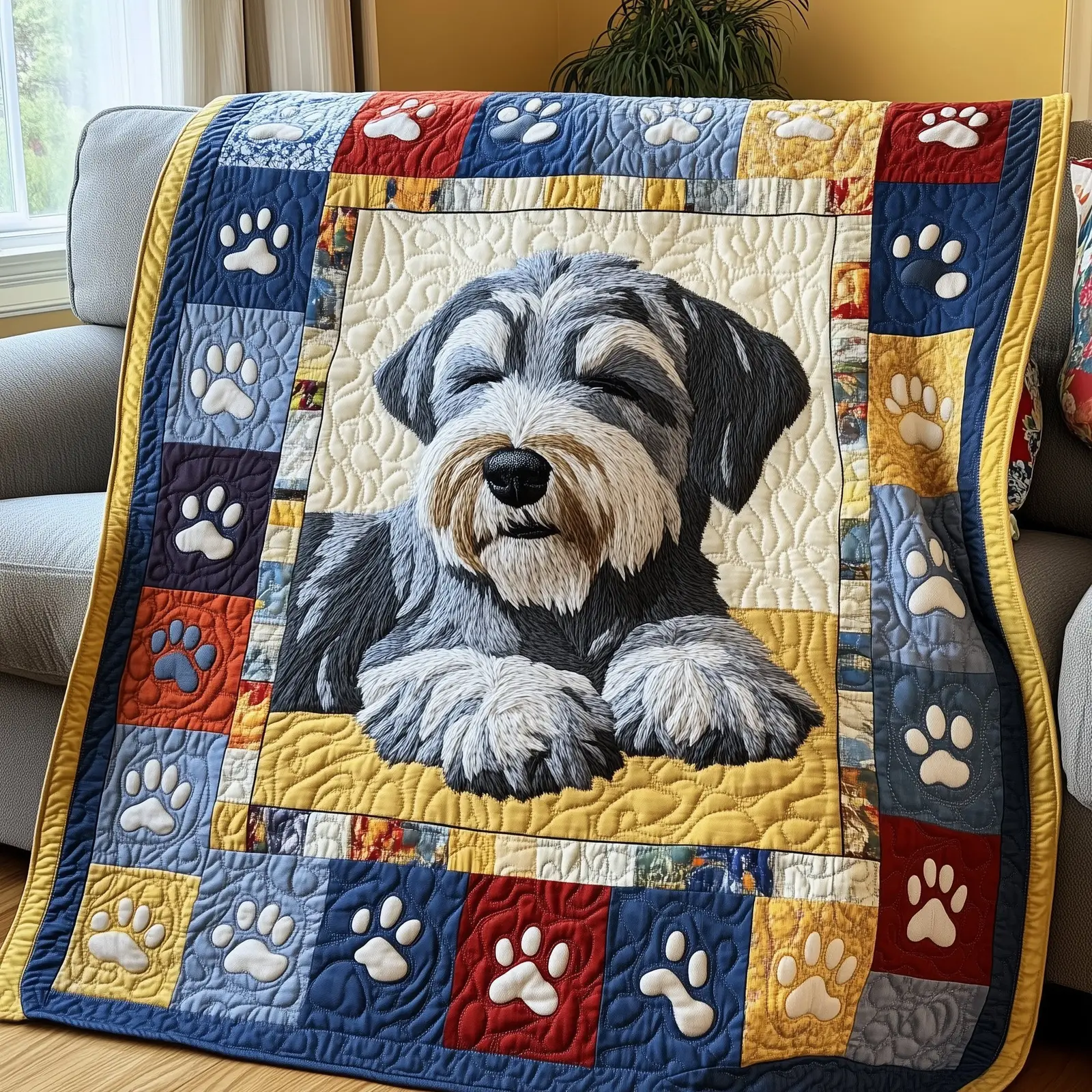 Cuddly Schnauzer Dreams Quilted Blanket Sweet Dreams Pet Comfort Schnauzer Lovers Presents Cuddly Schnauzer Dreams Quilted Blanket Sweet Dreams Pet Comfort Schnauzer Lovers Presents - Image 1