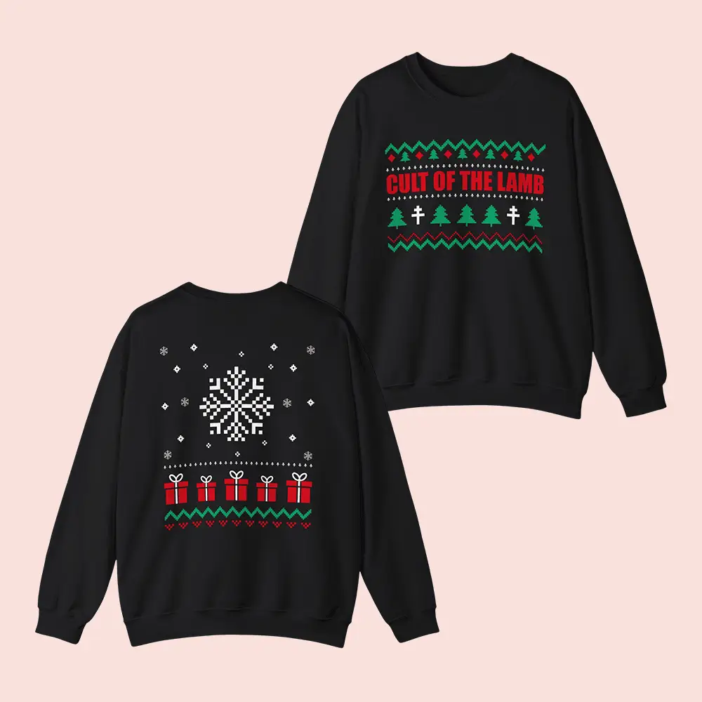 Cult Of The Lamb Merch Christmas Themed Sweatshirt Holiday Apparel Gifts For Gamers