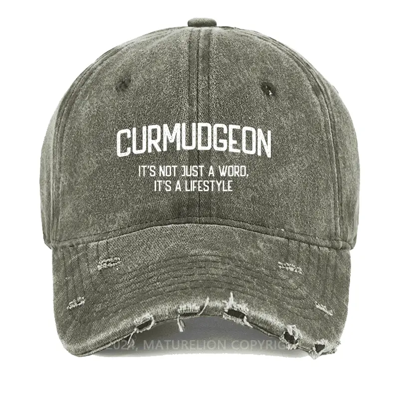 Curmudgeon It's Not Just A Word It's A Lifestyle Washed Vintage Cap Funny T-Shirt for Men – Com