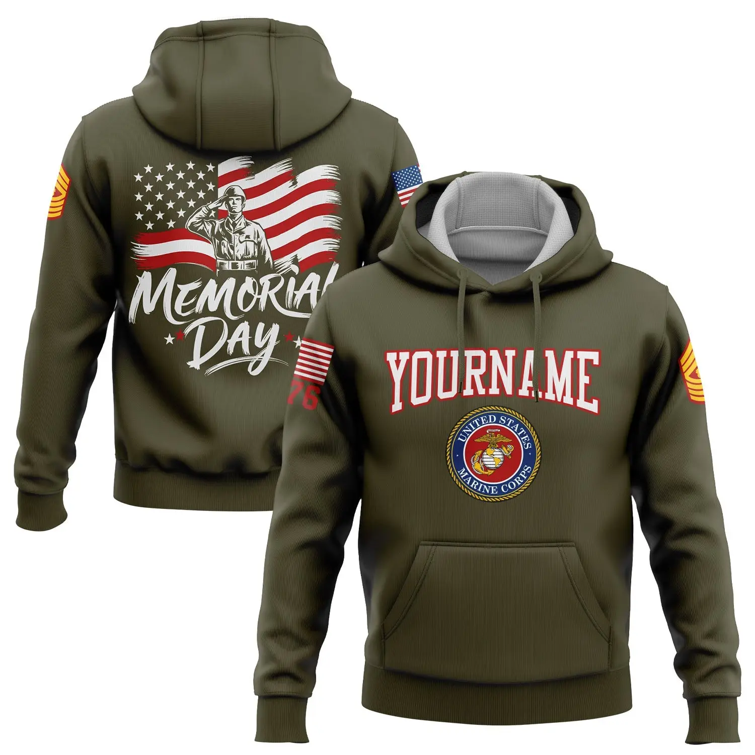 Custom 1776 Eagle Military Hoodie Memorial Day Clothing Great Gift For Mother