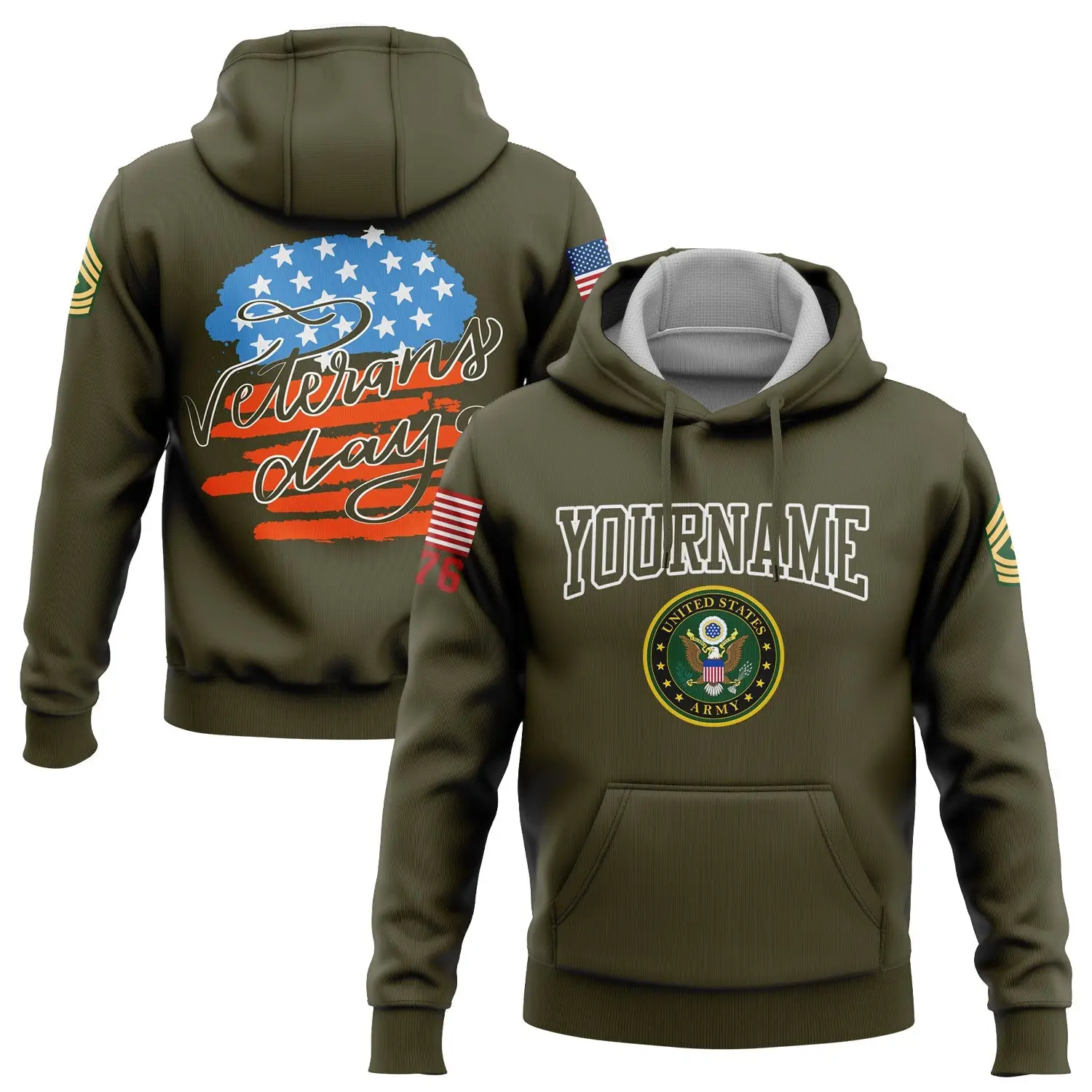 Custom 1776 Flag U.S Army Military Hoodie Veterans Day Clothing Great Gift For Mother Custom 1776 Flag U.S Army Military Hoodie Veterans Day Clothing Great Gift For Mother - Image 1