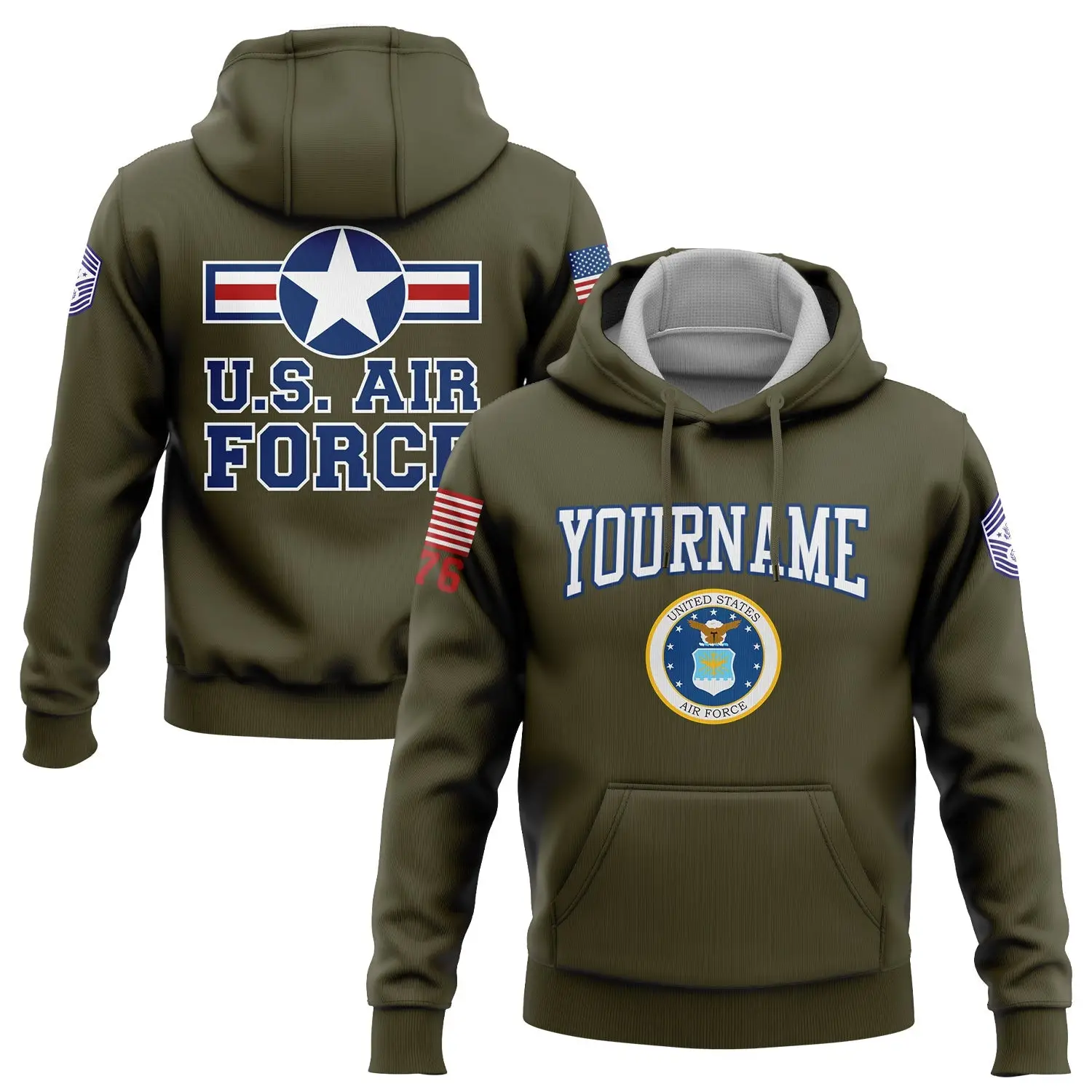 Custom 1776 U.S Air Force Military Hoodie Independence Day Apparel Gift For Dad