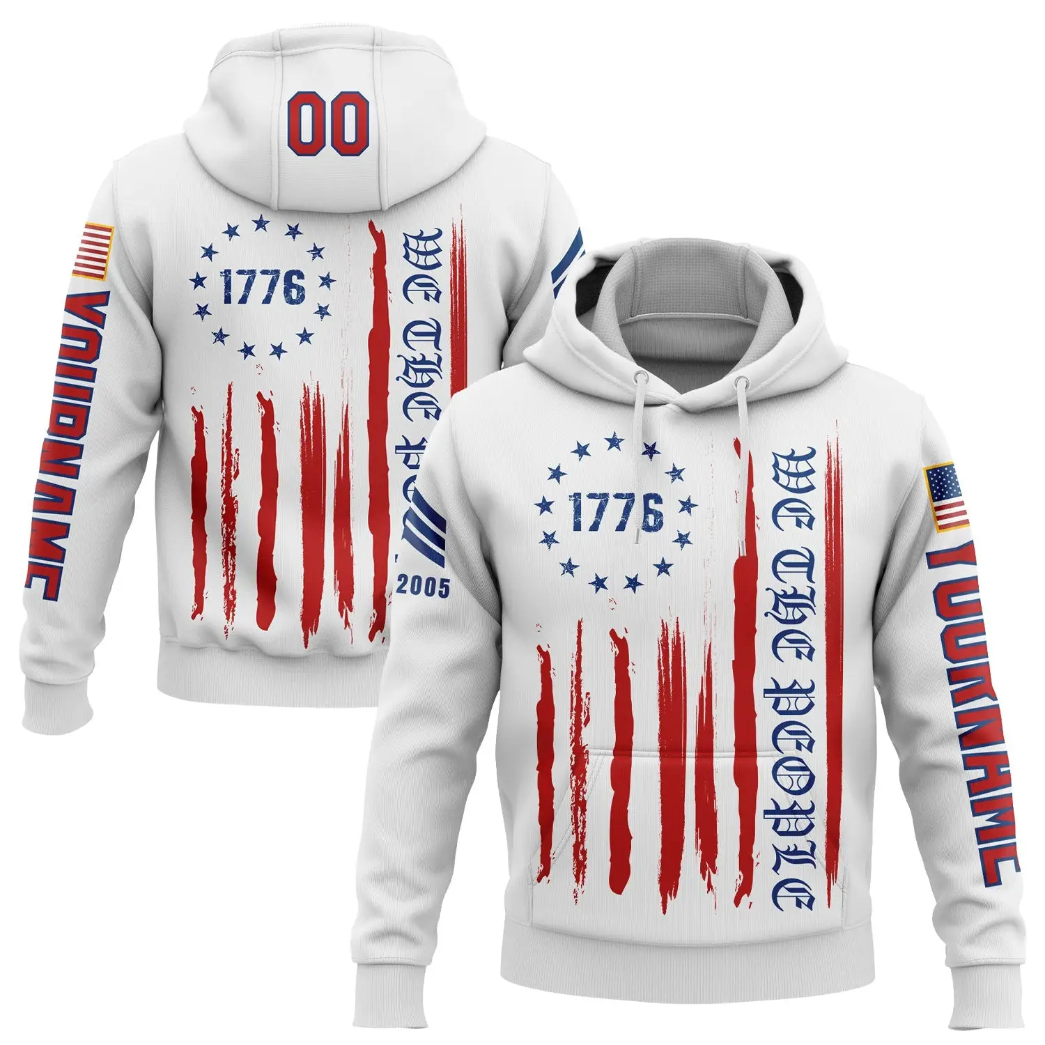 Custom 1776 We The People Freedom Hoodie American Flag Military Best Gift For Brother