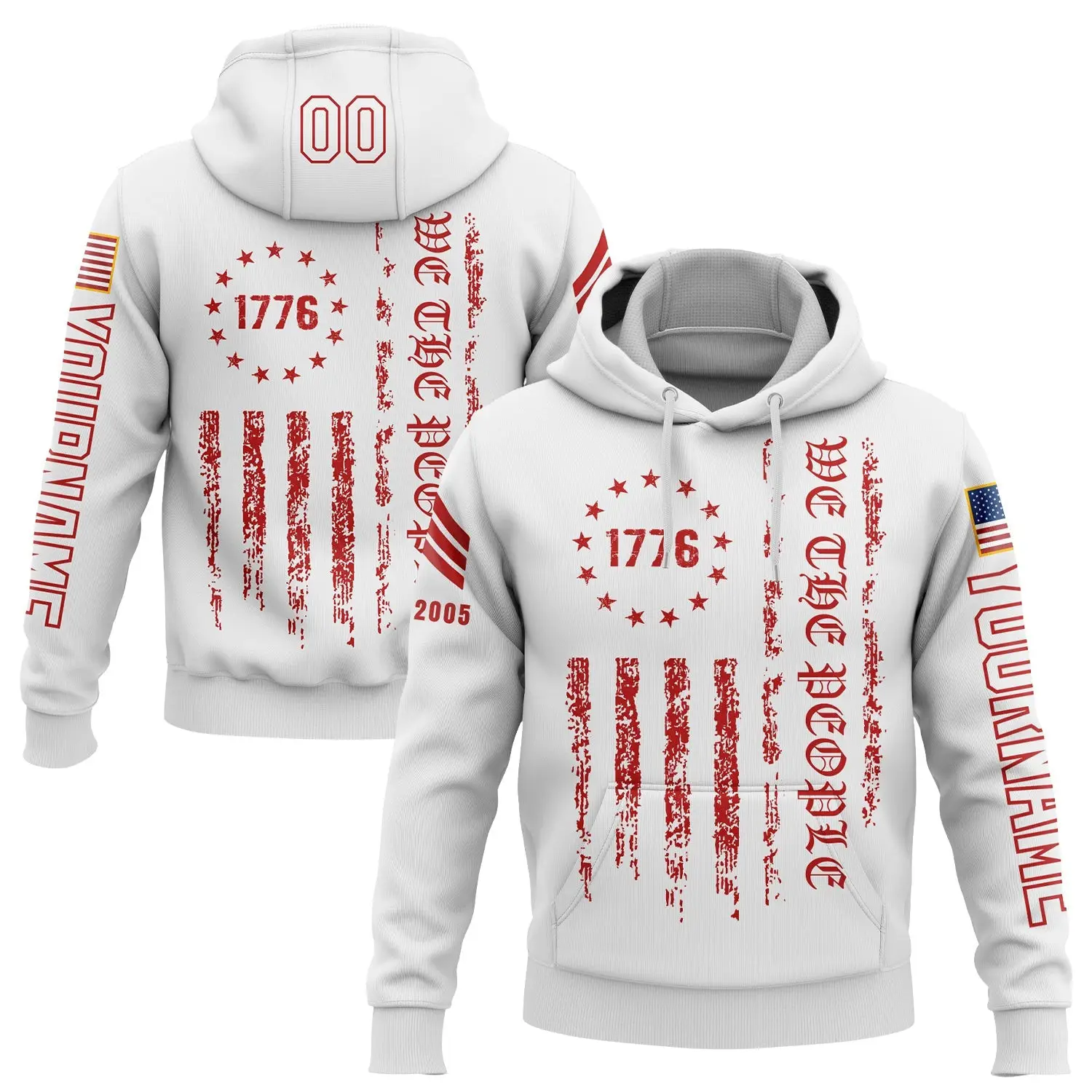 Custom 1776 We The People Freedom Hoodie American Flag Military Best Gift For Men
