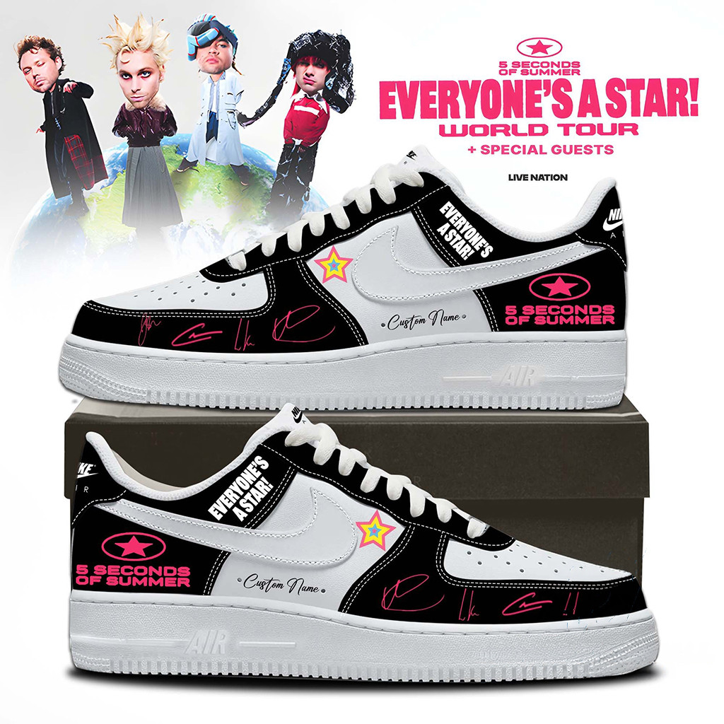Custom 5 Seconds Of Summer Everyone's A Star World Tour Air Force 1 Shoes 5SOS Merch Fan Gifts