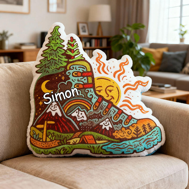 Custom Adventure Shoes Shaped Pillow Great Home Decoration Ideas Gift For Adventure Lovers
