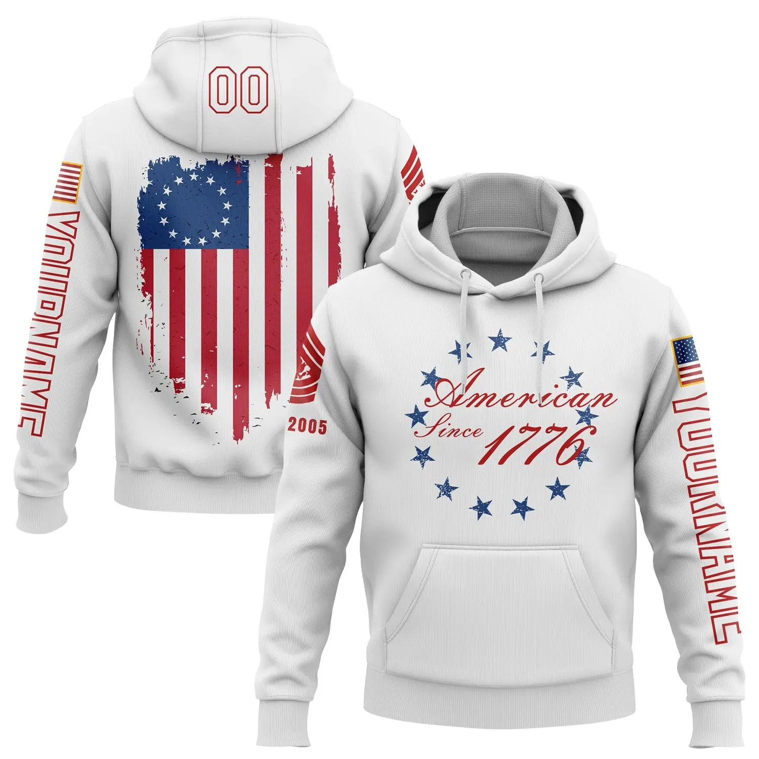 Custom America Since 1776 Flag Hoodie Liberty 4Th Of July Best Gift For Men