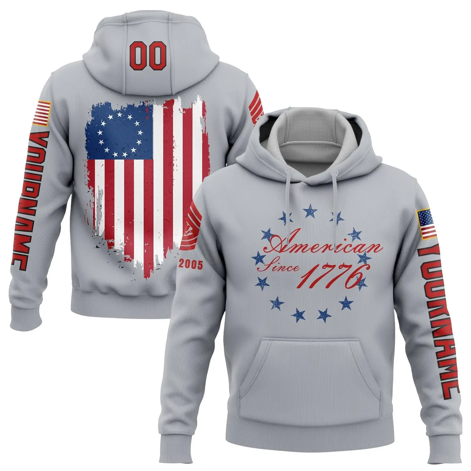 Custom America Since 1776 Flag Military Hoodie Liberty 4Th Of July Apparel Gifts For Wife