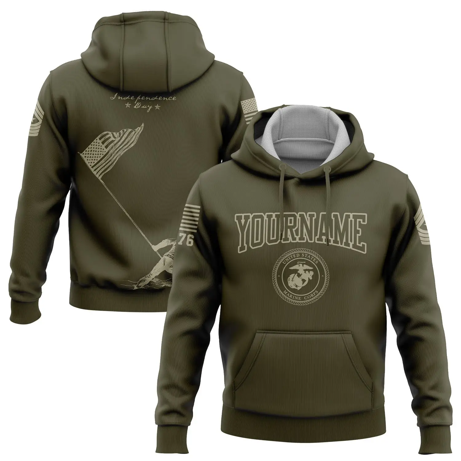 Custom American Flag Mili tary Hoodie Independence Day Apparel Gift For Veteran Custom American Flag Mili tary Hoodie Independence Day Apparel Gift For Veteran - Image 1