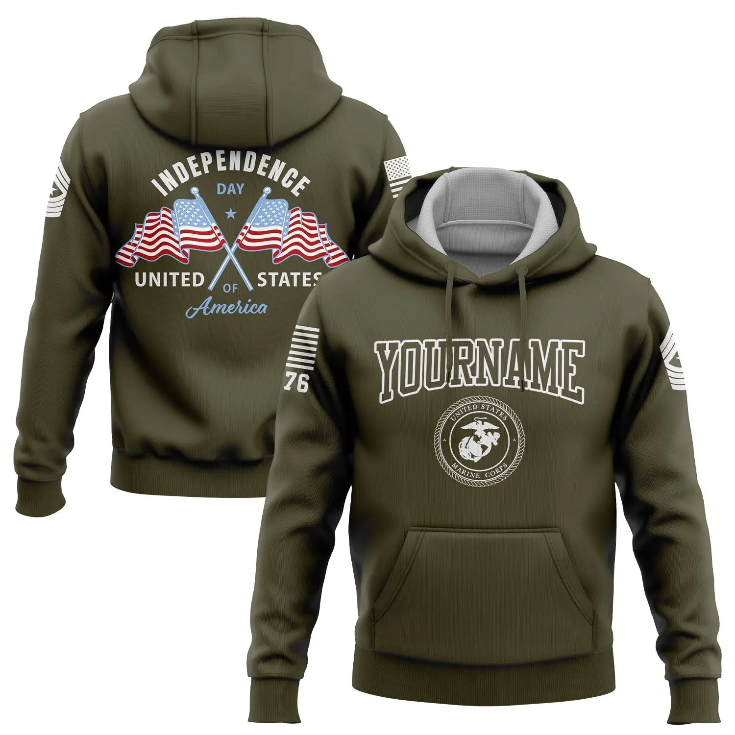 Custom American Flag Military Hoodie Independence Day Apparel Father's Day Gifts Custom American Flag Military Hoodie Independence Day Apparel Father's Day Gifts - Image 1