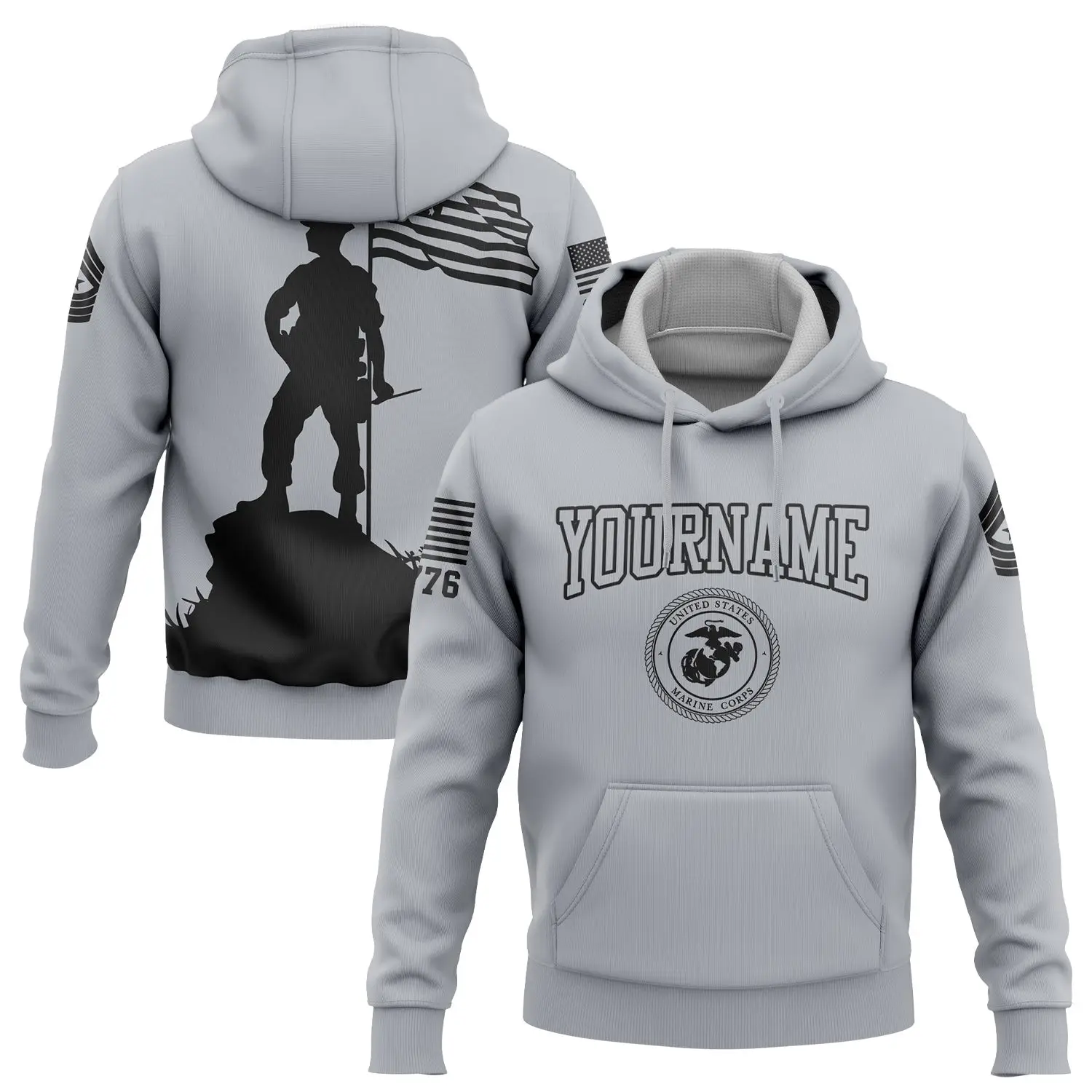 Custom American Flag Military Hoodie Independence Day Apparel Gifts For Girlfriend