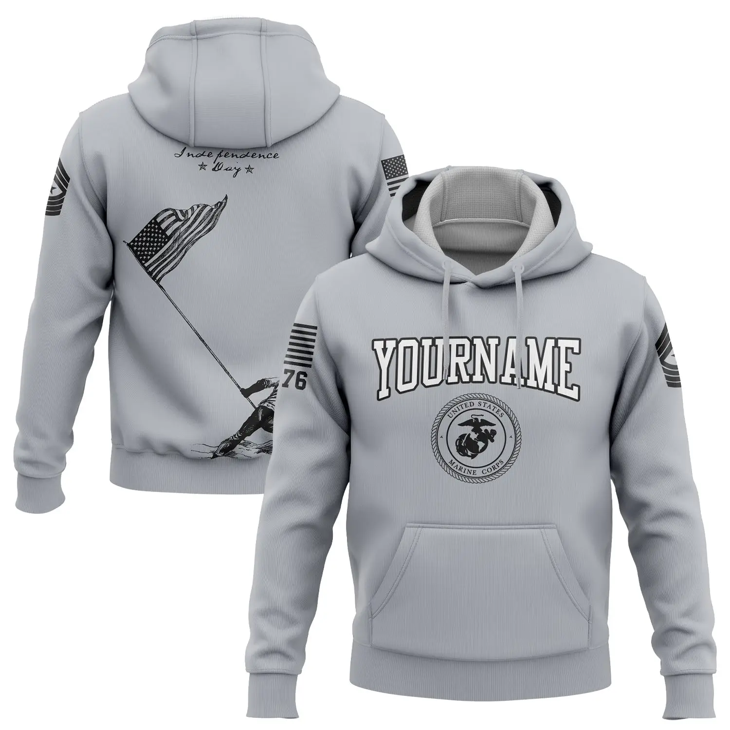 Custom American Flag Military Hoodie Independence Day Apparel Gifts For Husband