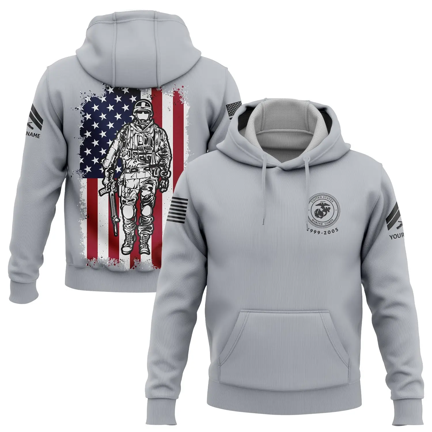 Custom American Flag Military Hoodie Independence Day Apparel Gifts For Veteran
