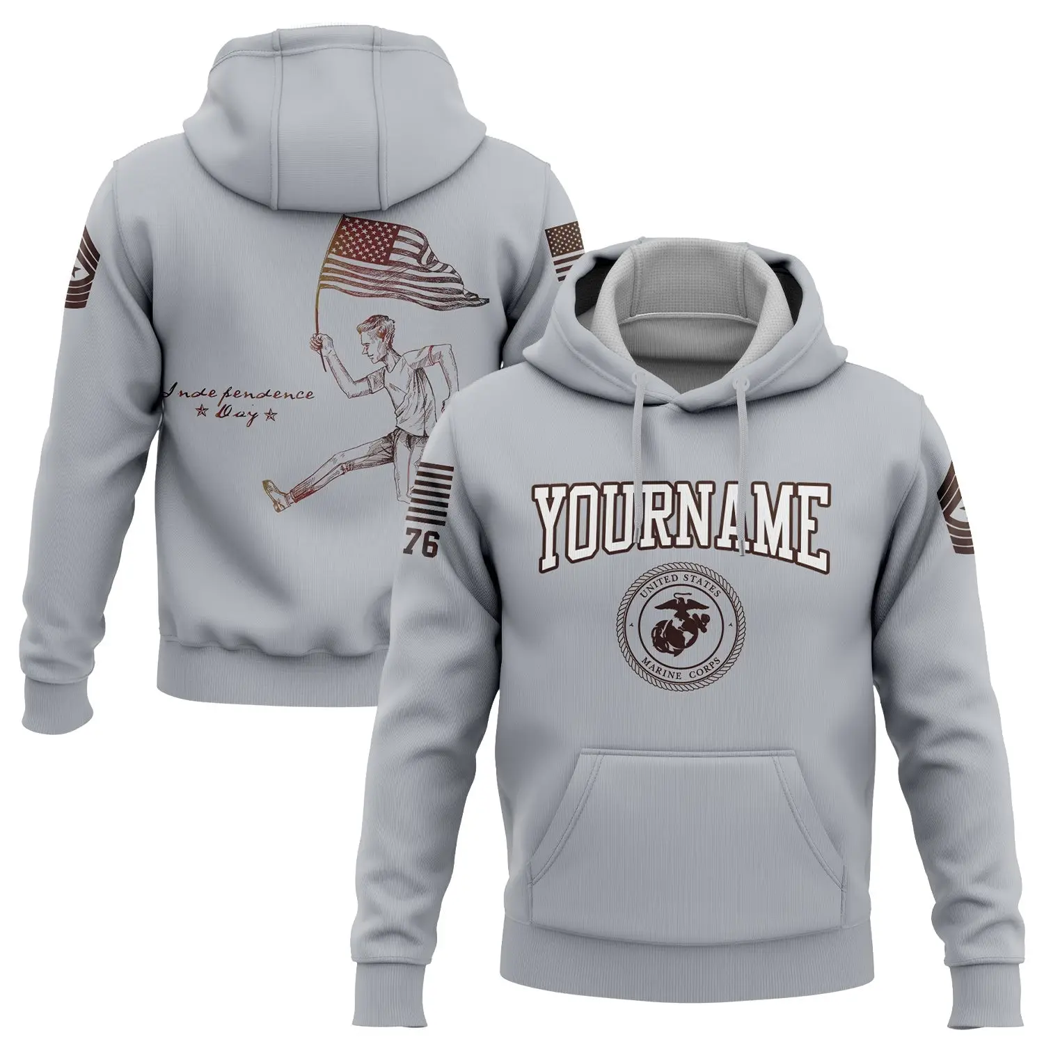 Custom American Flag Military Hoodie Independence Day Apparel Gifts For Your Lover