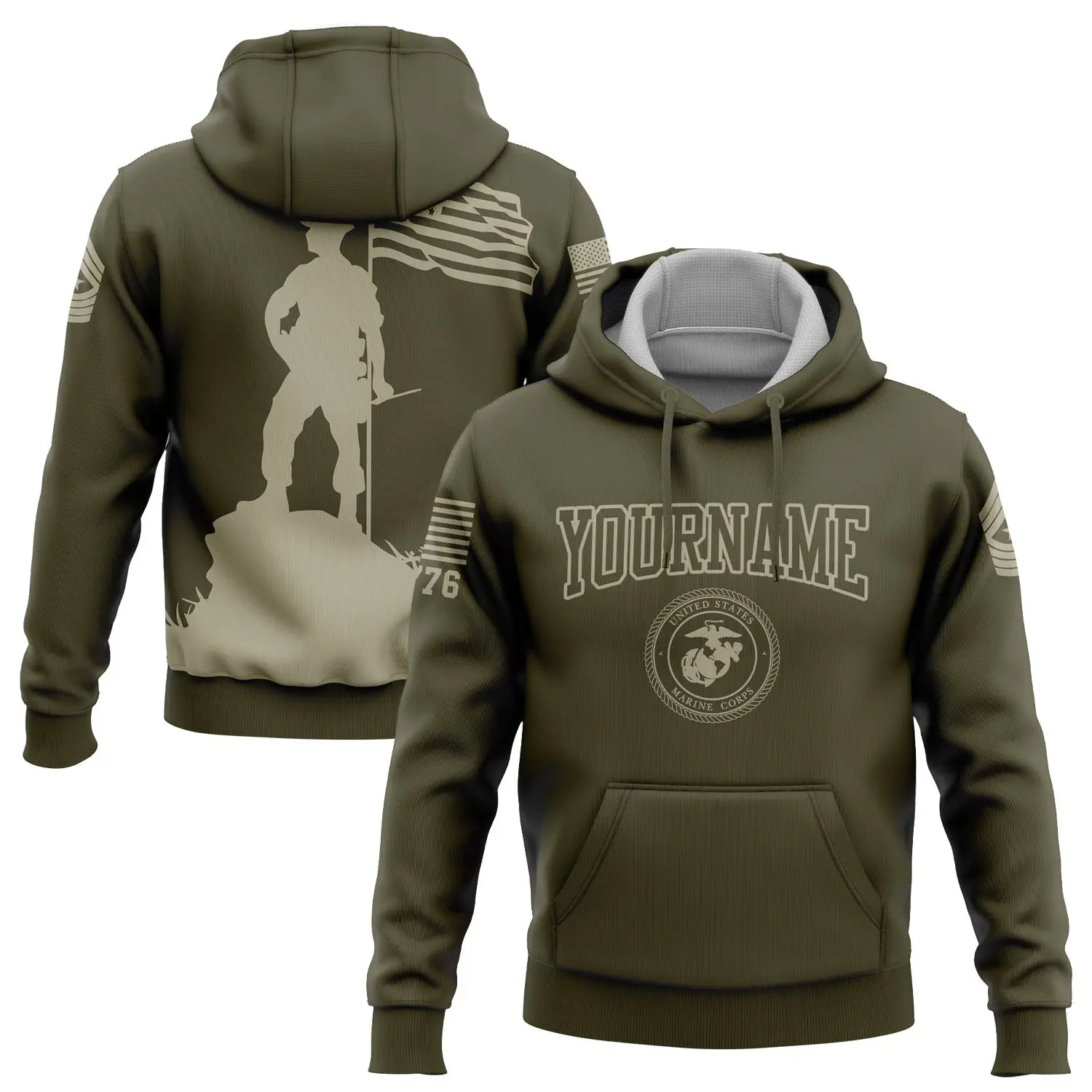 Custom American Flag Military Hoodie Independence Day Apparel Unique Gift For Daughter