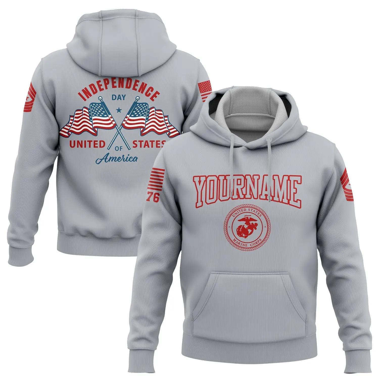 Custom American Flag Military Hoodie Liberty 4Th Of July Apparel Gifts Ideas For Wife