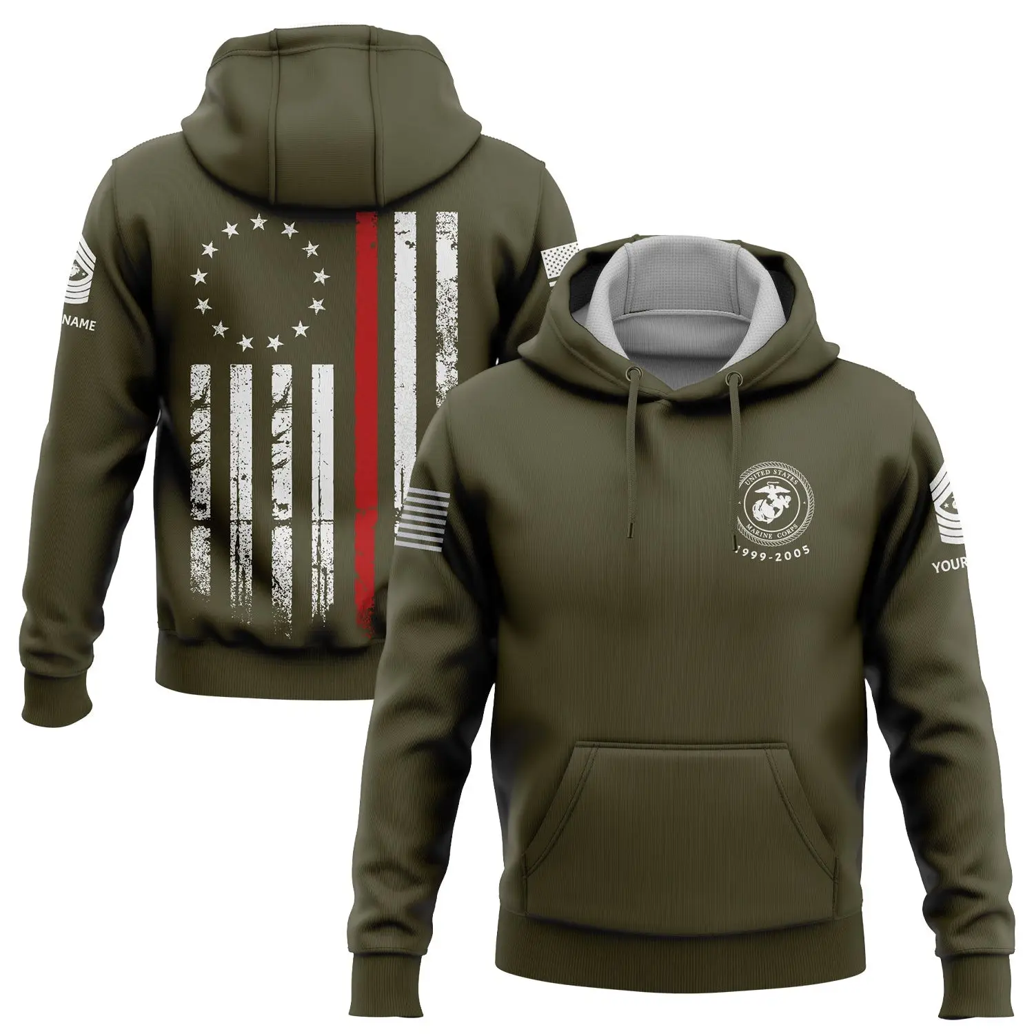 Custom American Flag Military Hoodie United States Apparel Unique Gift For Daughter