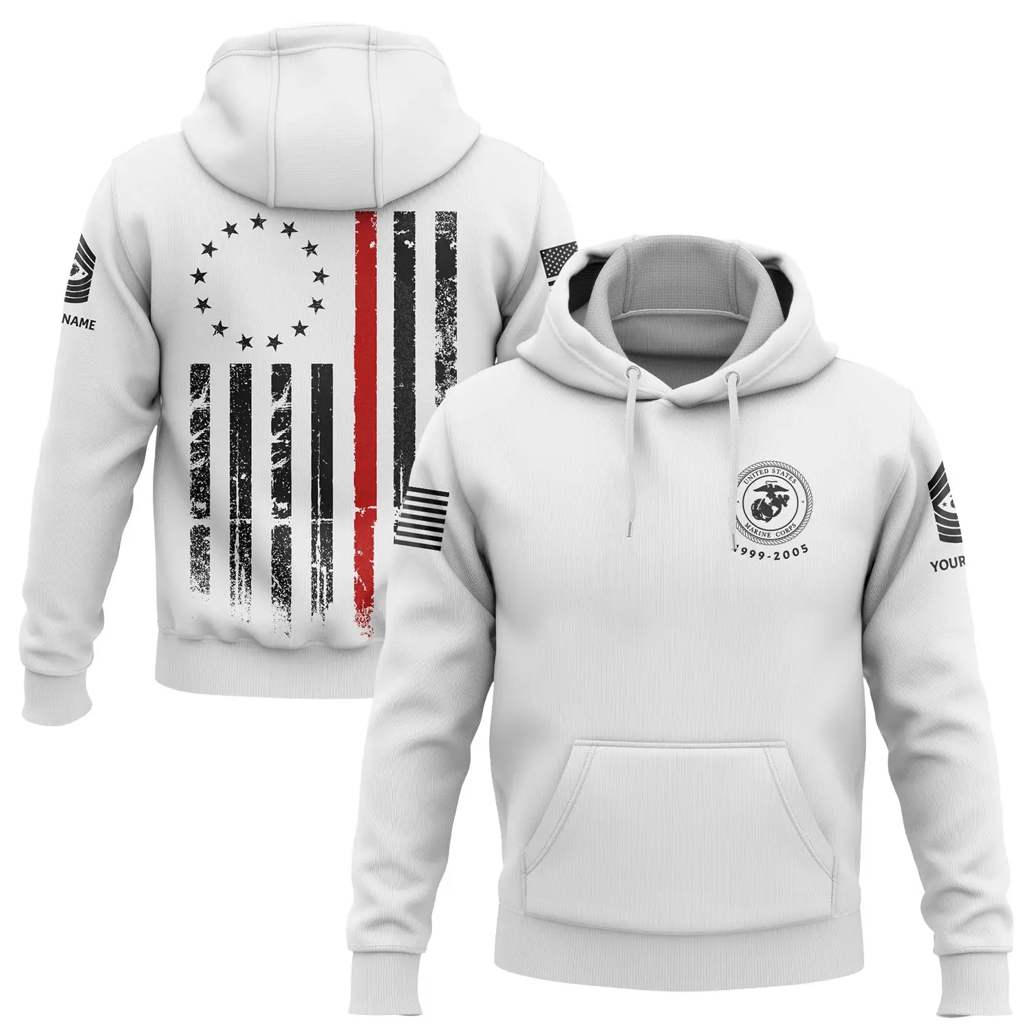 Custom American History Flag Military Hoodie Independence Day Gift For Daughter