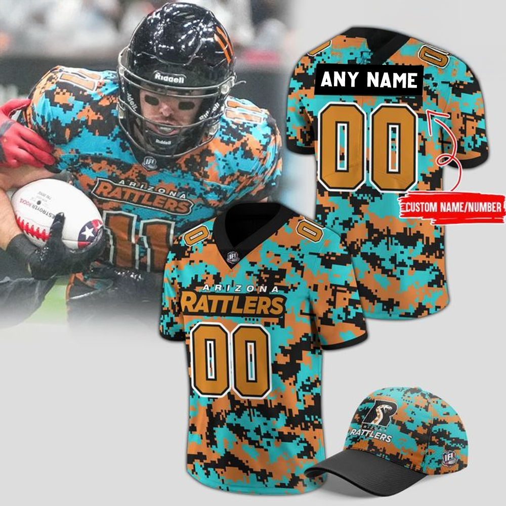 Custom Arizona Rattlers Military Nights Football Jersey 2026 Arizona Rattlers Merch
