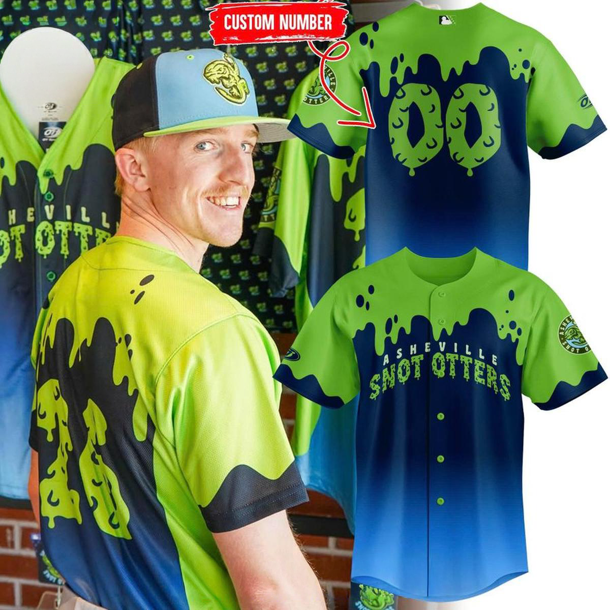 Custom Asheville Tourists x Asheville Snot Otters 2026 Night Baseball Jersey Fan Merch