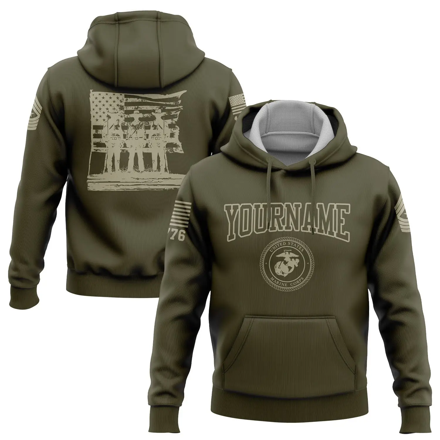 Custom Barrett 1776 American Flag Hoodie Independence Day Apparel Unique Gift For Wife