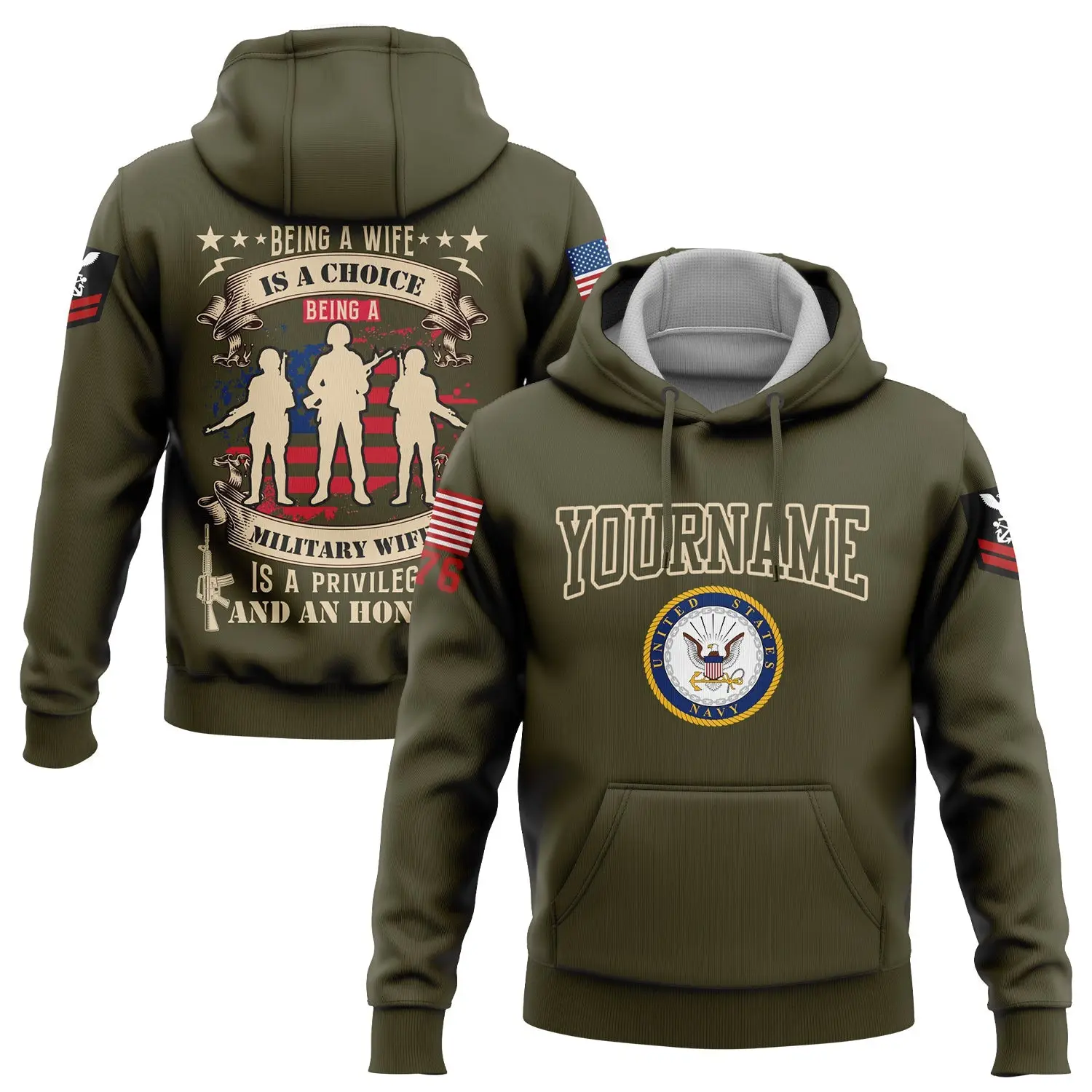 Custom Being A Wife Is A Choice Hoodie Being A Military Wife Apparel Unique Gift For Wife