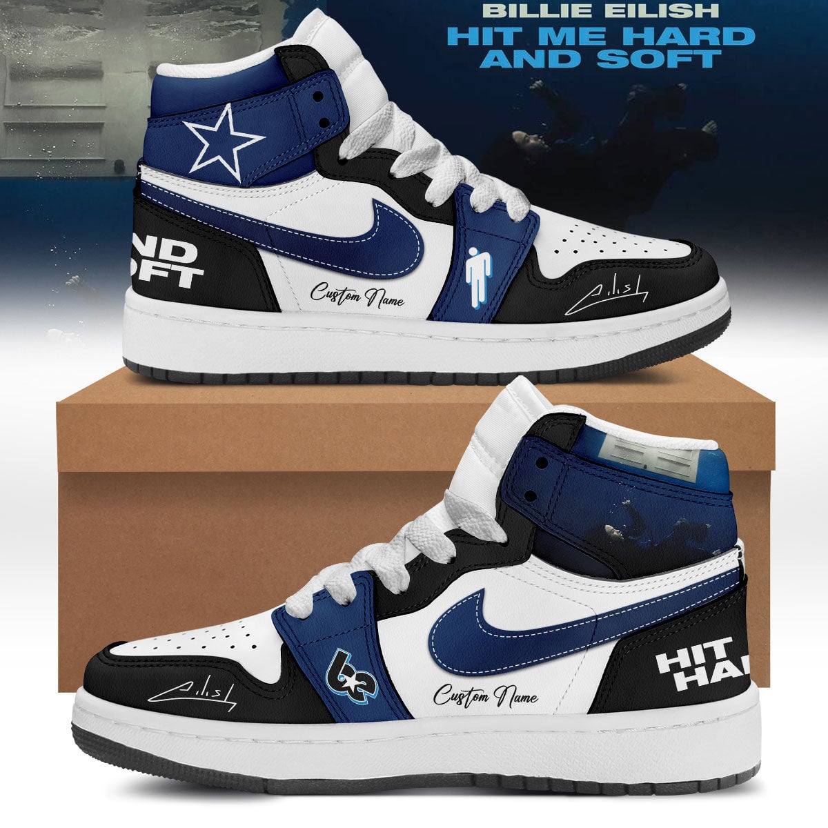 Custom Billie Eilish Hit Me Hard and Soft The Tour Shoes Billie Eilish Merch Gifts For Dudes