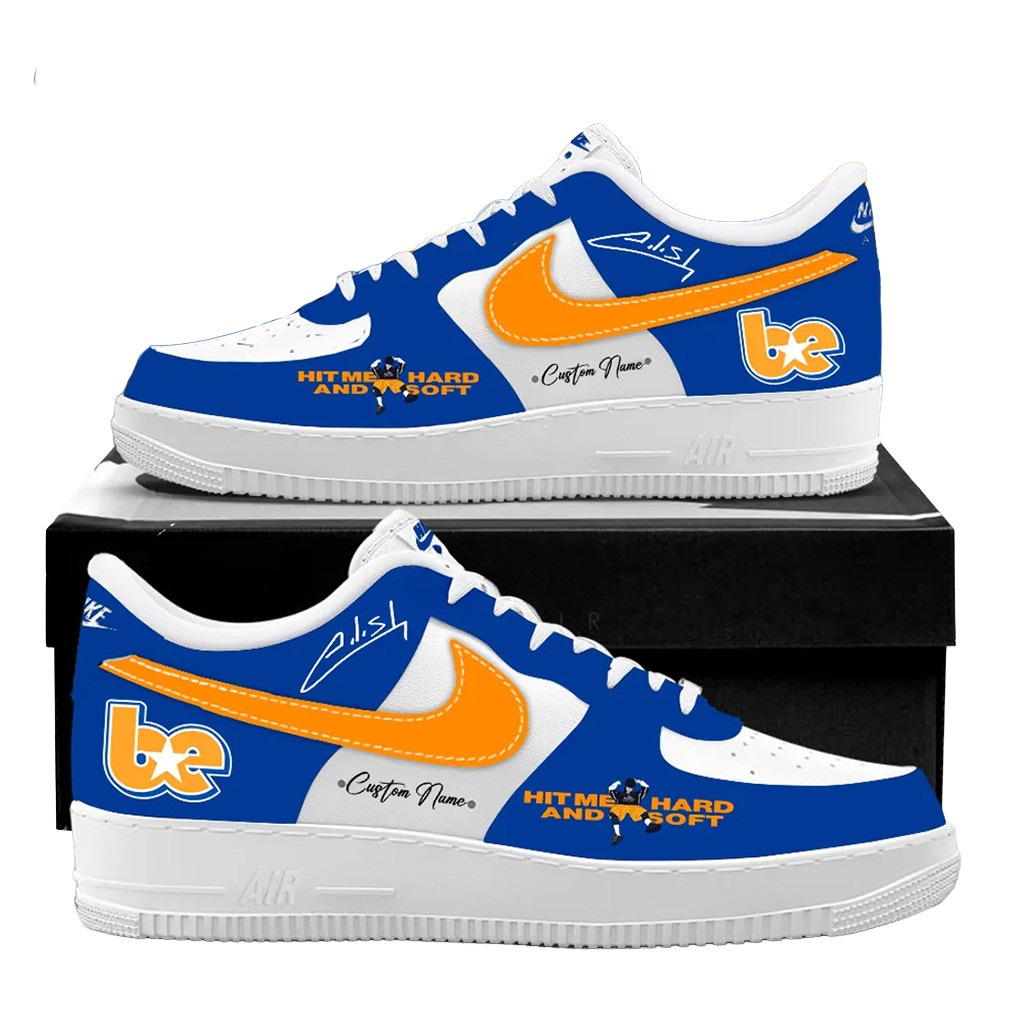 Custom Billie Eilish Hit Me Hard Soft Tour Blue Orange Air Force 1 Shoes Sneakers Fan Merch Custom Billie Eilish Hit Me Hard Soft Tour Blue Orange Air Force 1 Shoes Sneakers Fan Merch - Image 1