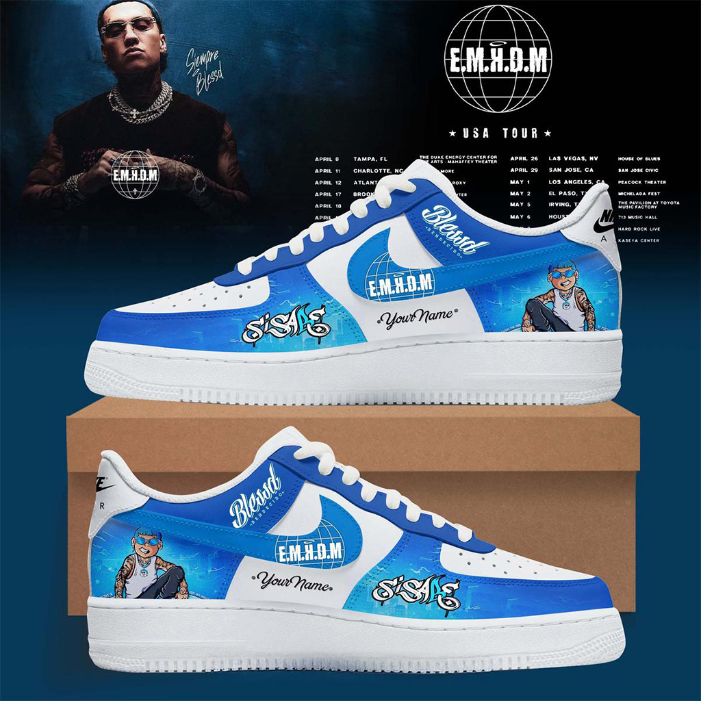 Custom Blessd EMHDM Tour 2026 North America Air Force 1 Shoes Gifts For Rapper Fan