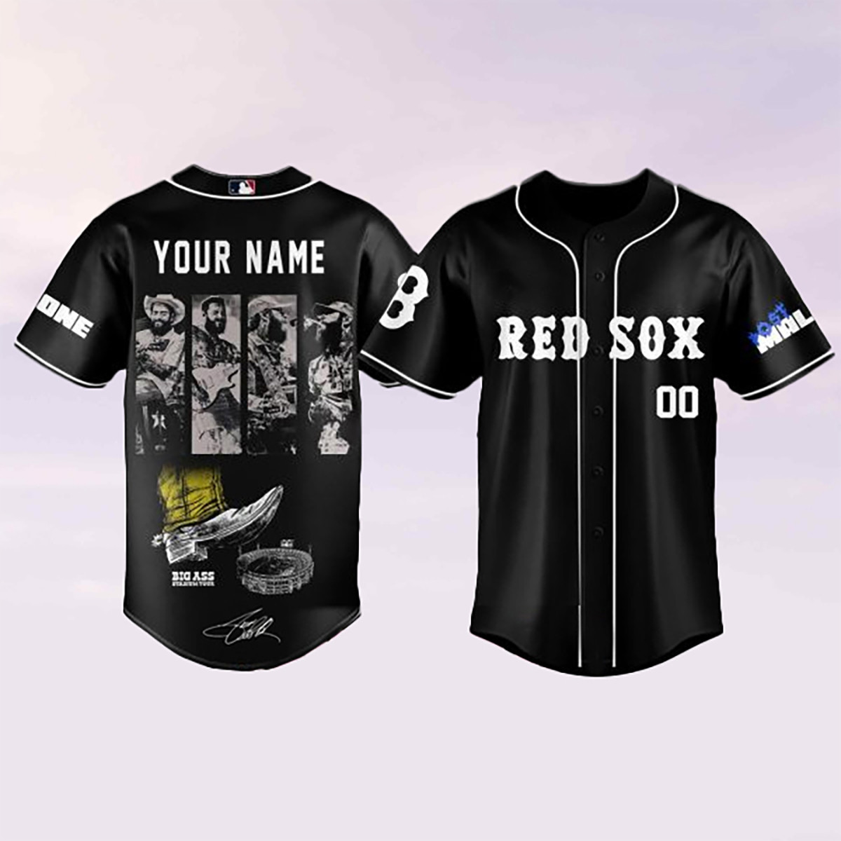 Custom Boston Red Sox Baseball Jersey Post Malone Big Ass Stadium Tour 2026 Clothes Gift