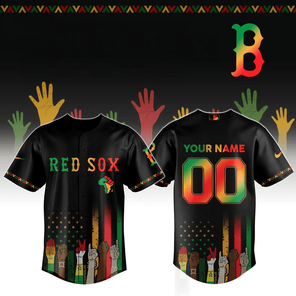 Custom Boston Red Sox x Juneteenth Freedom Day Baseball Jersey Boston Red Sox Merch