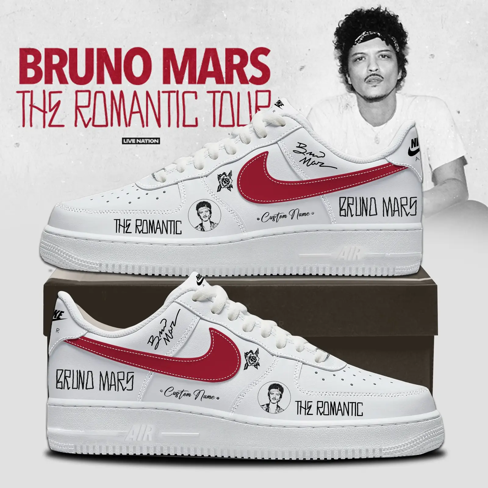 Custom Bruno Mars Hello Kitty Japan Shoes Romantic Tour Event Gear Merch Gift For Daughter Custom Bruno Mars Hello Kitty Japan Shoes Romantic Tour Event Gear Merch Gift For Daughter - Image 1