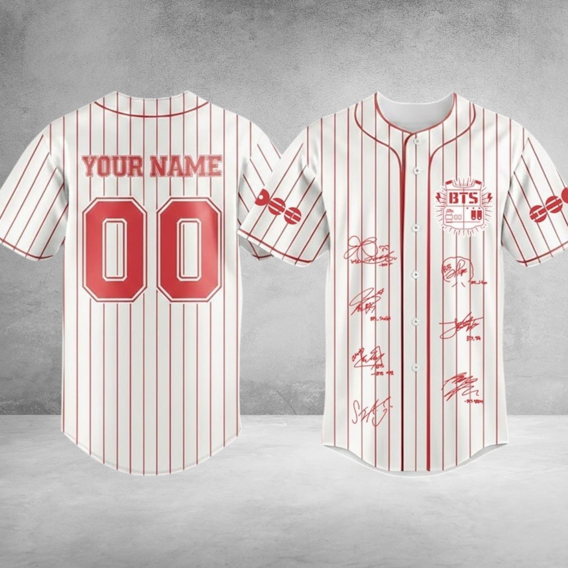 Custom BTS 2026 World Tour Jersey BTS Member Name Present Item For Army